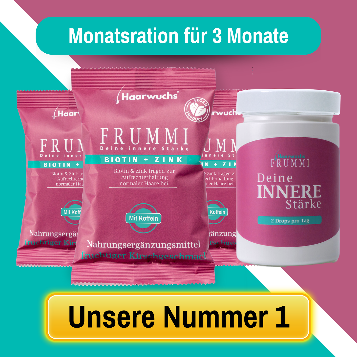 Frummi - 90 dni | 3x 120 gramów + gratis gumka do włosów